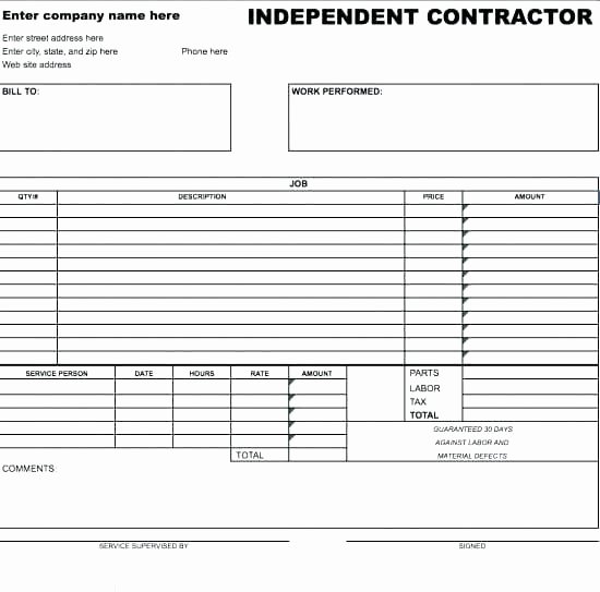 Independent Consultant Invoice Template New Consultant Invoice Template Word Independent Contractor