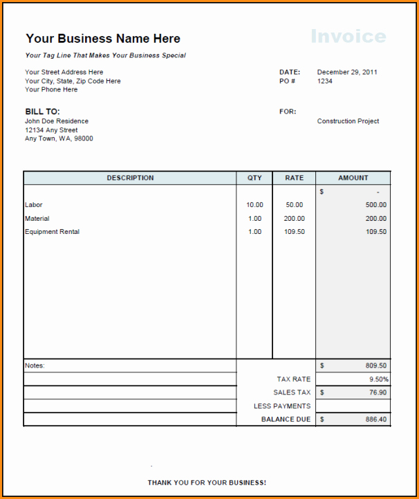 Independent Consultant Invoice Template New Invoice Template Independent Contractor