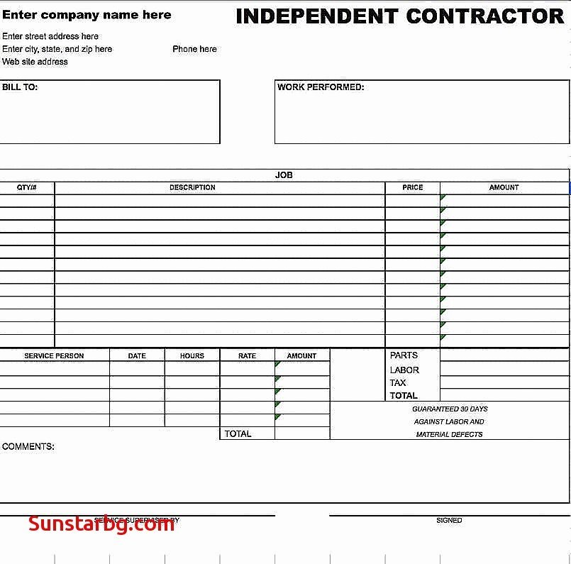 Independent Contractor Billing Template Beautiful 53 Independent Contractor Invoice Template Excel