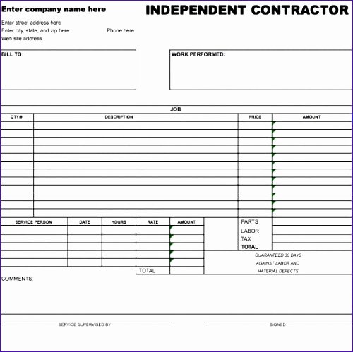 Independent Contractor Billing Template Beautiful 6 1099 Template Excel Exceltemplates Exceltemplates