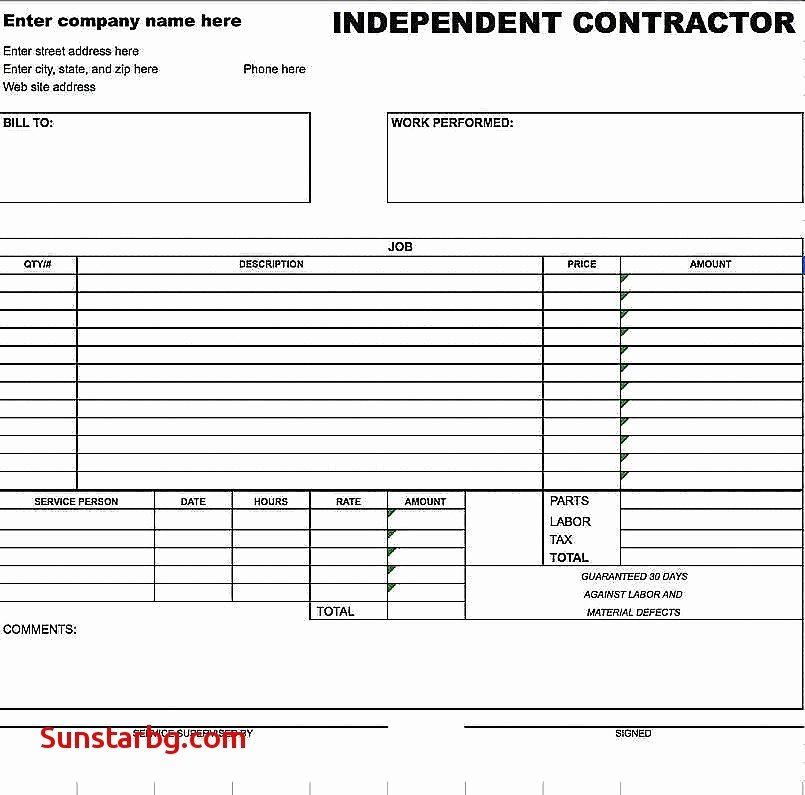 Independent Contractor Billing Template Best Of Independent Contractor Invoice Example – Dicasminecraft