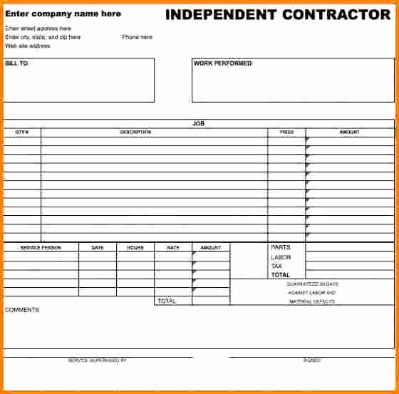 Independent Contractor Billing Template Luxury 53 Independent Contractor Invoice Template Excel