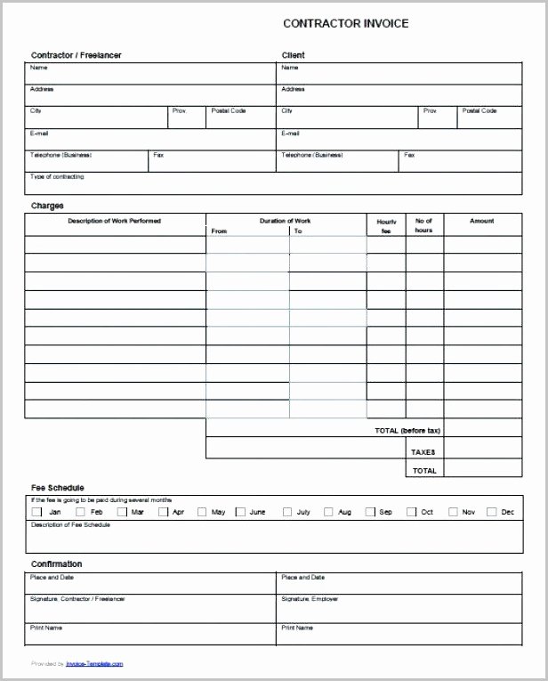 Independent Contractor Invoice Template Best Of Contractor Invoice Templates Free Template Resume