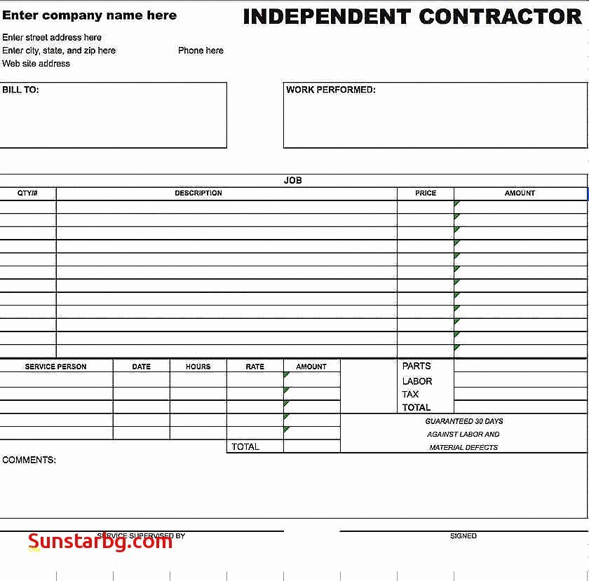 Independent Contractor Invoice Template Free Elegant 95 Free Printable Invoices for Contractors Sample