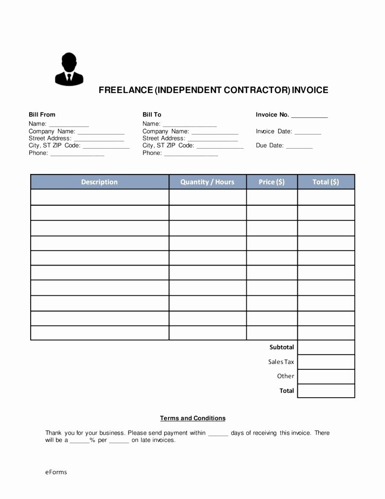 Independent Contractor Invoice Template Free Fresh 53 Independent Contractor Invoice Template Excel