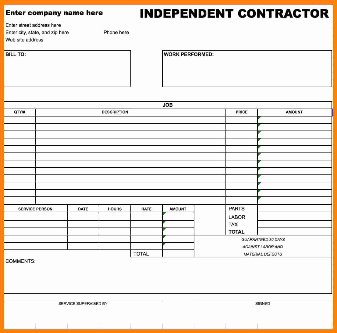 Independent Contractor Invoice Template Free Inspirational 6 Free Contractor Invoice forms