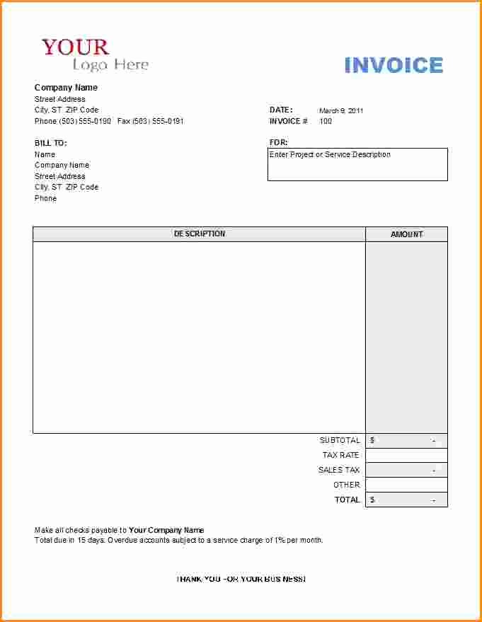 Independent Contractor Invoice Template Fresh Free Contractor Invoice Template