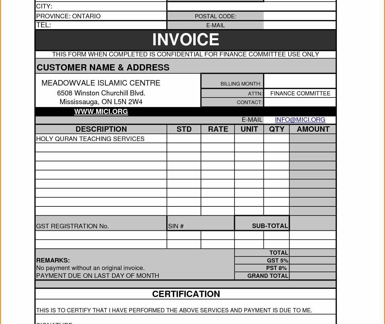 Independent Contractor Invoice Template Pdf New Free Contractor Invoice Template Resume Templates