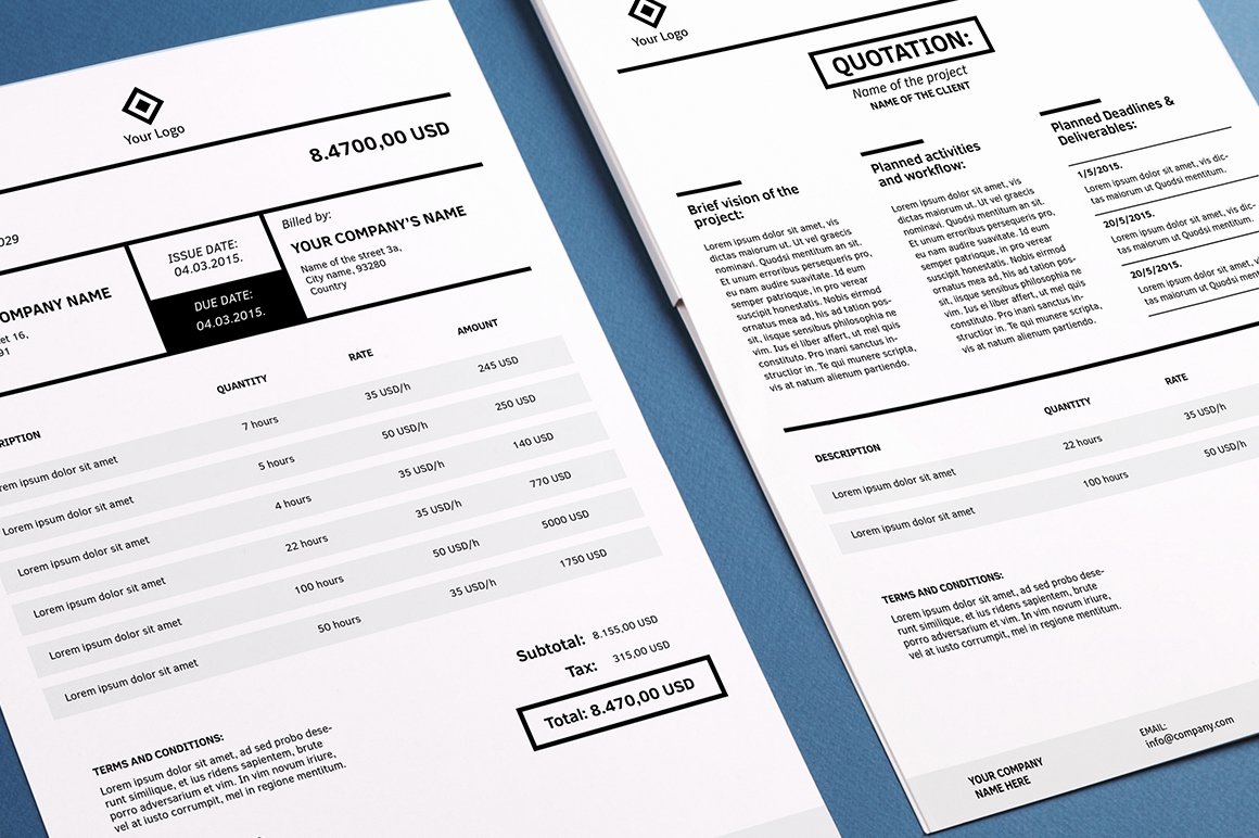 invoicing template indesign