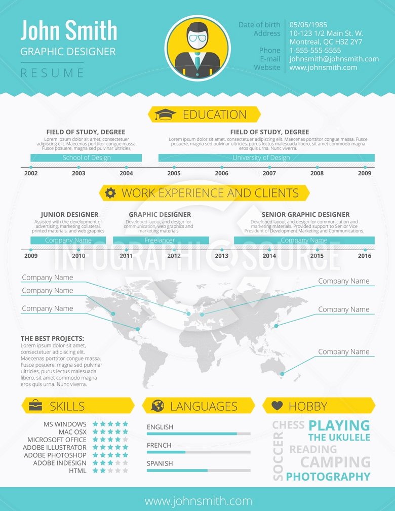 Infographic Resume Template Free Lovely Infographic Resume Template 1 Infographicsource