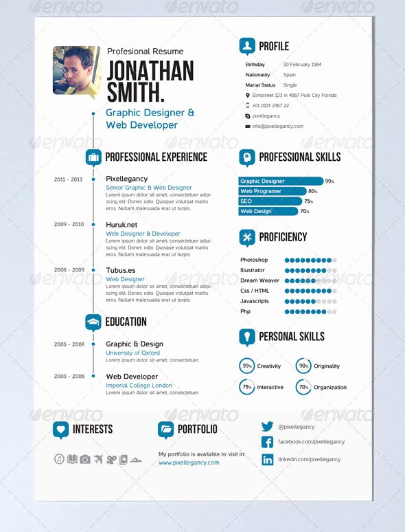 Infographic Resume Template Word Unique 20 Creative Infographic Resume Templates