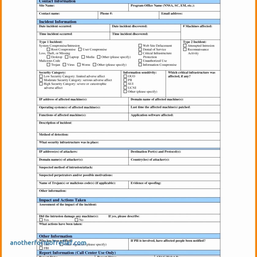 Information Security Incident Report Template Fresh Cyber Security Incident Report Template