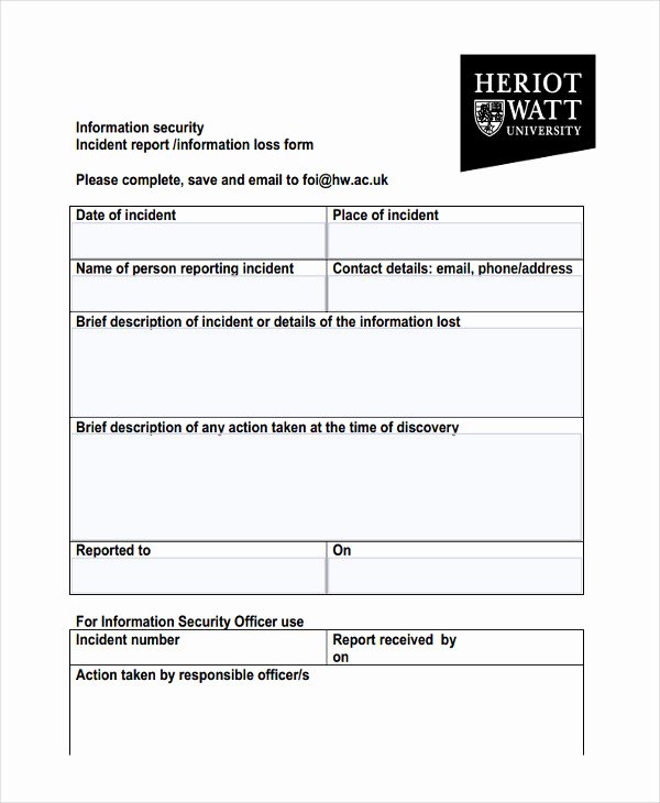 Information Security Incident Report Template Luxury 27 Incident Report Template In Pdf
