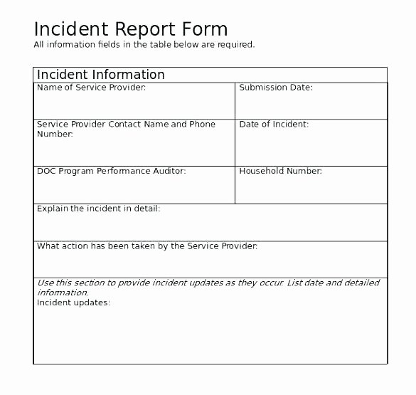Information Security Incident Report Template New Information Security Incident Report Template Pdf It Ent