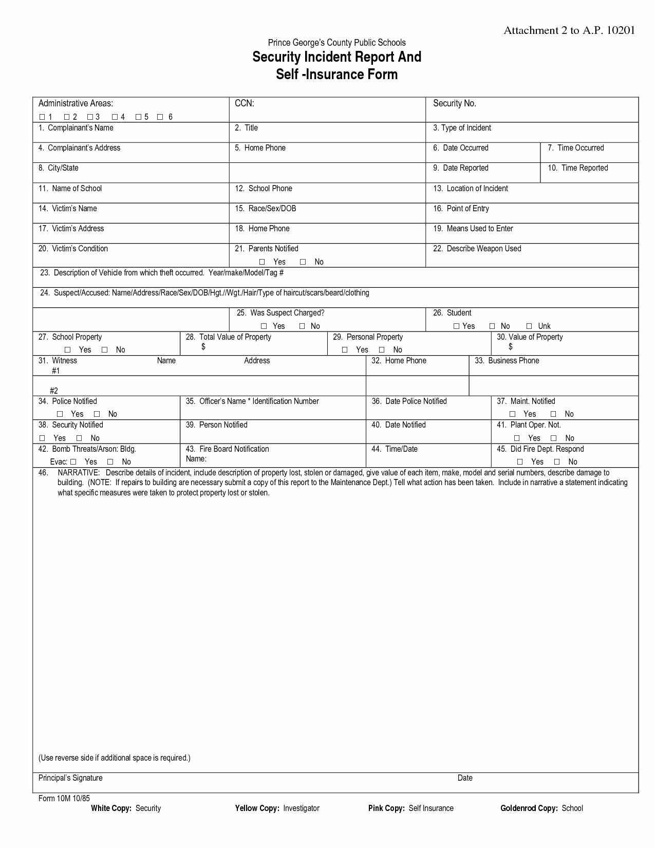 Information Security Incident Report Template New Report Security Guard Incident Template Pdf Written