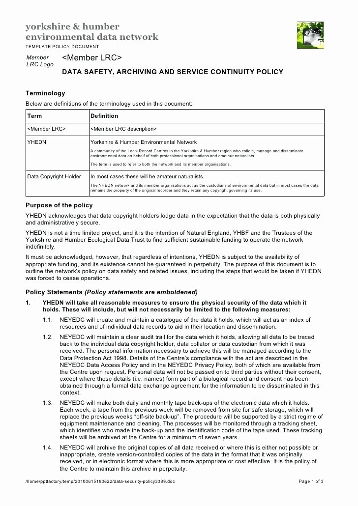 Information Security Policy Template Best Of Information Security Policy Template Free