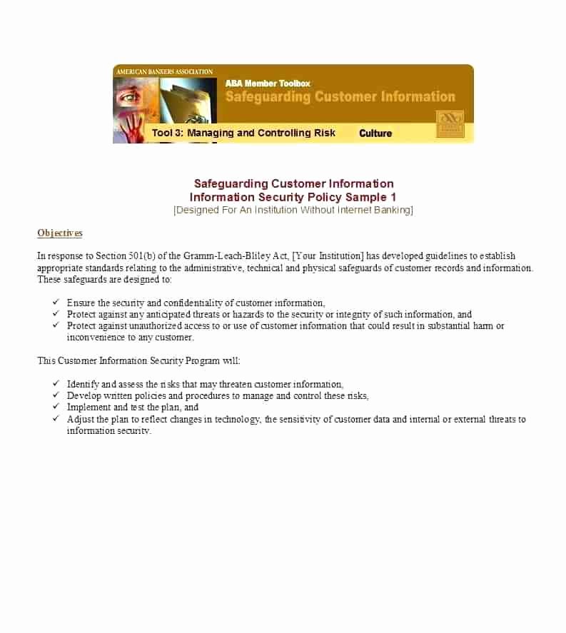 Information Security Policy Template Elegant Information Security Document Template Information