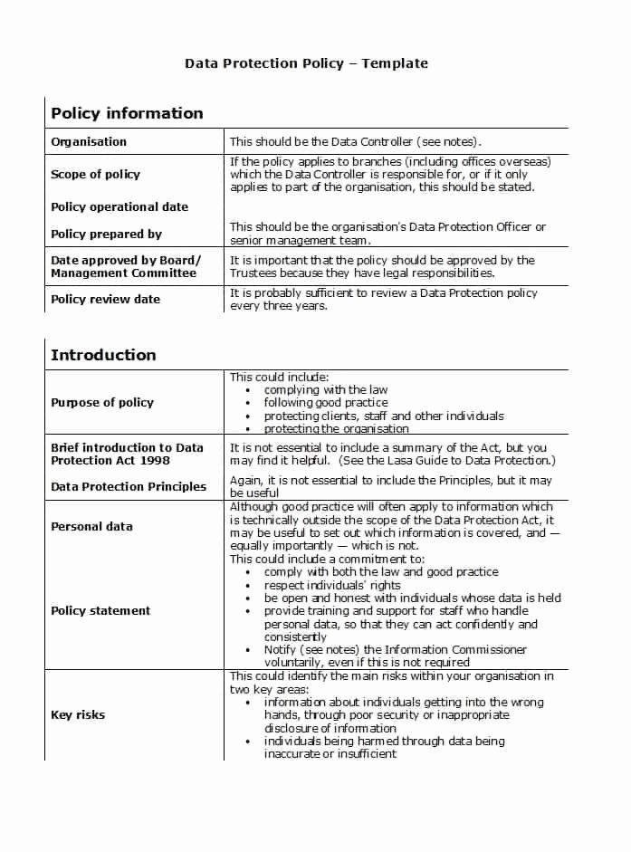 Information Security Policy Template Fresh 42 Information Security Policy Templates [cyber Security