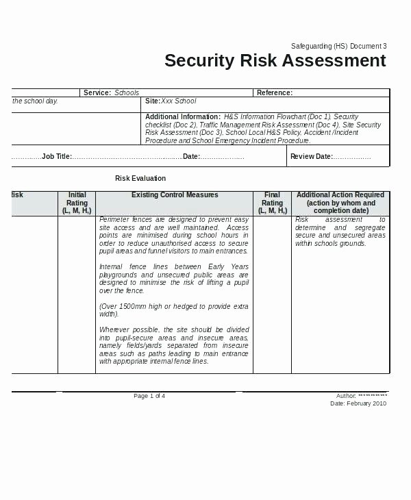 Information Security Risk assessment Template New Risk assessment Report Templatedocx assessment Template