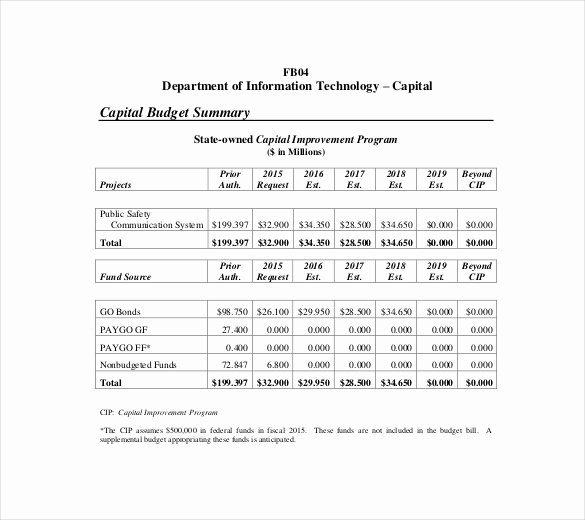 Information Technology Budget Template Luxury 9 It Bud Template – Free Sample Example format Download