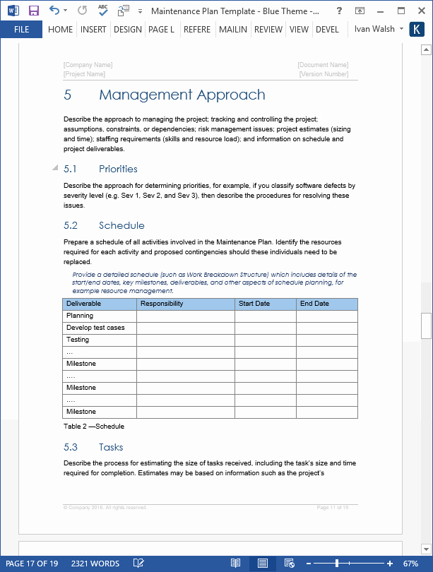 Information Technology Planning Template Awesome Information Technology Maintenance Plan Template