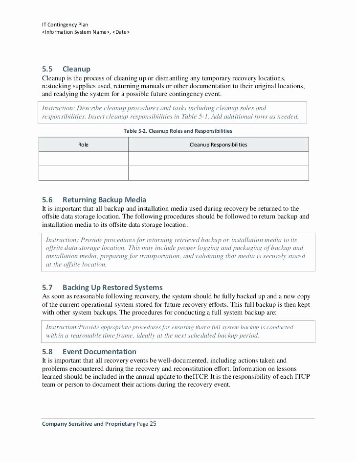 Information Technology Planning Template Best Of Human Resource Contingency Plan Template Free Templates