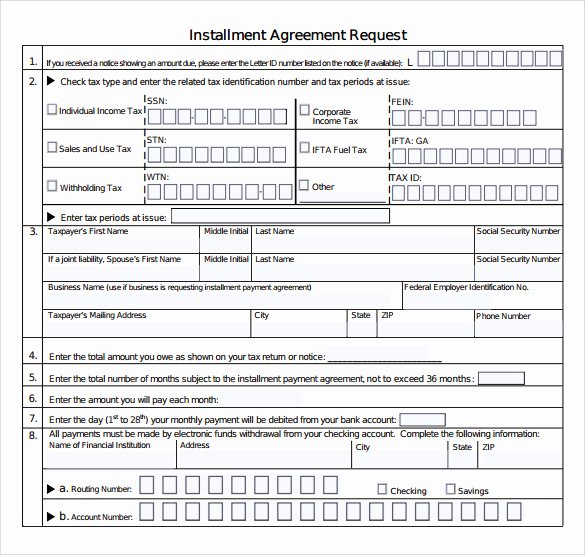 Installment Payment Contract Template Unique 7 Sample Installment Agreements