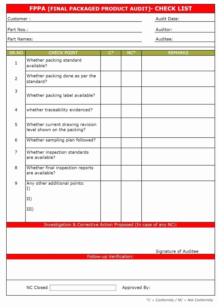 Internal Audit Checklist Template Beautiful Audit Checklist Template Excel – Flybymedia
