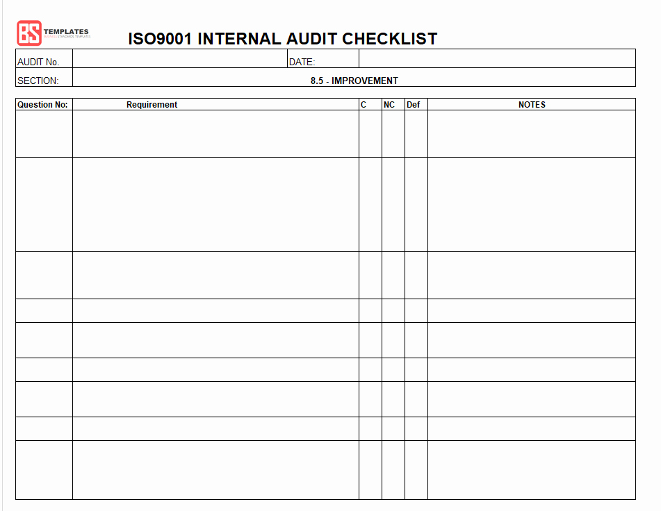 Internal Audit Checklist Template New 15 Internal Audit Checklist Templates Samples Examples
