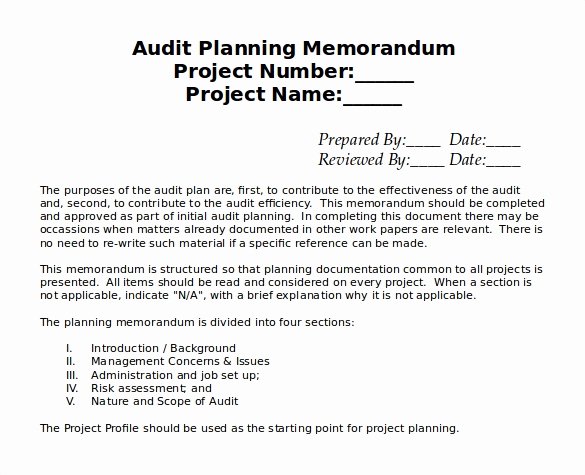 Internal Audit Planning Template Beautiful 15 Audit Memo Templates – Free Sample Example format