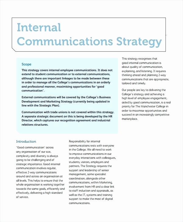 Internal Communications Strategy Template Elegant Internal Munication Examples Appendix C Case Examples