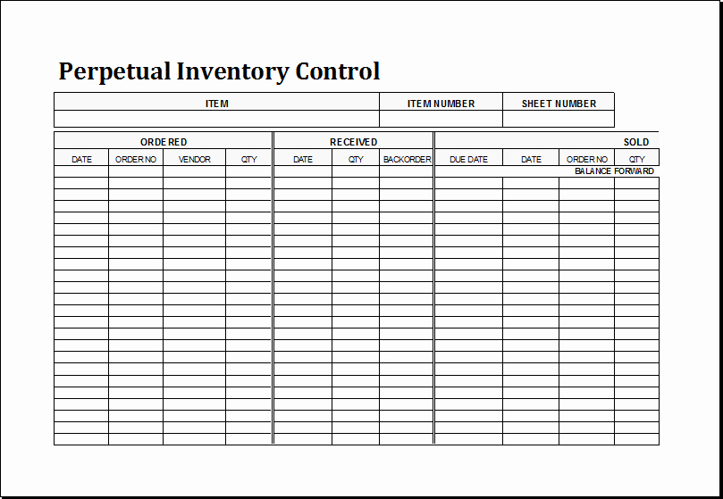 Inventory Control Excel Template Awesome Perpetual Inventory Control Template for Excel