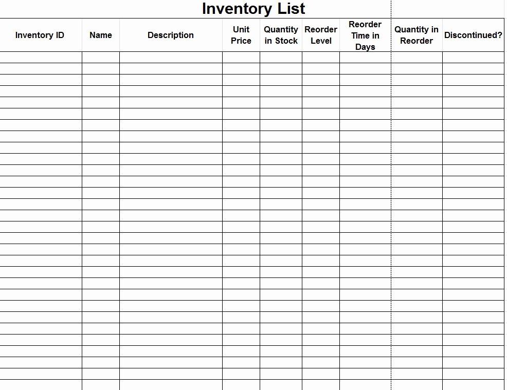 Inventory Control Excel Template Elegant Inventory Control forms