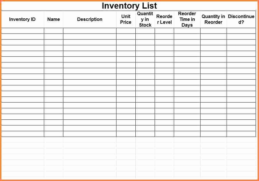 Inventory List Template Excel New 3 Printable Inventory Spreadsheet