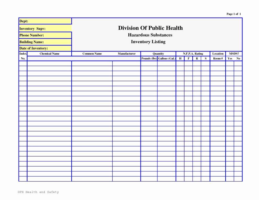 Inventory Sheet Template Excel Beautiful Chemical Inventory Template Excel