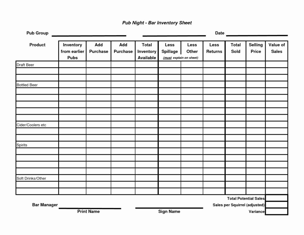 Inventory Sheet Template Excel Fresh Sample Bar Inventory Spreadsheet Inventory Spreadsheet