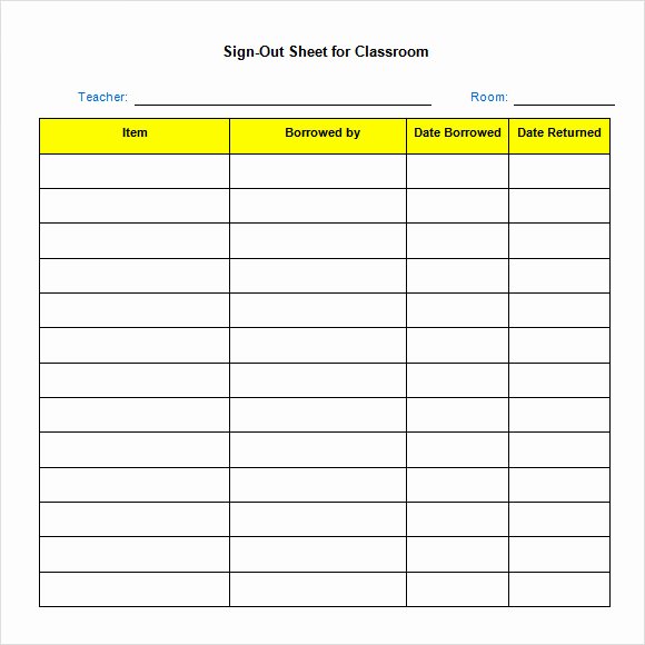 Inventory Sign Out Sheet Template Elegant 13 Sign Out Sheet Templates Pdf Word Excel