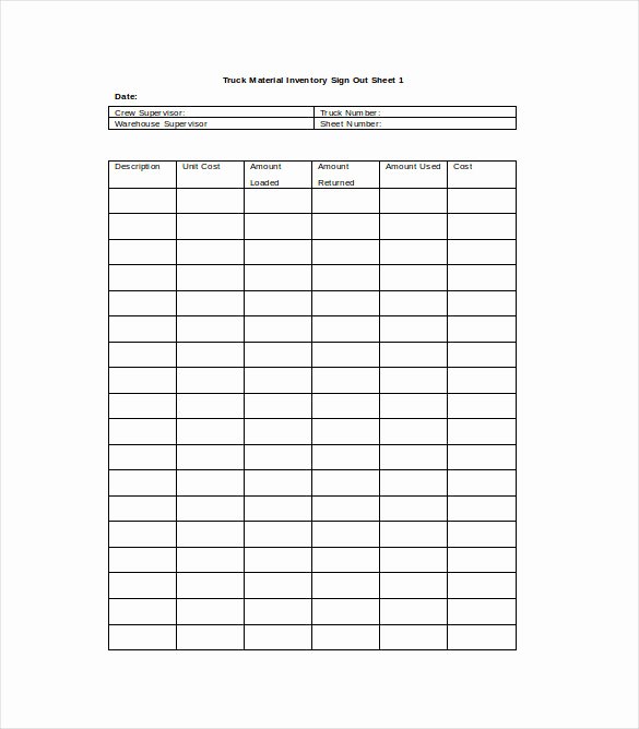 Inventory Sign Out Sheet Template Elegant Inventory Sheet Template 14 Free Excel Pdf Documents