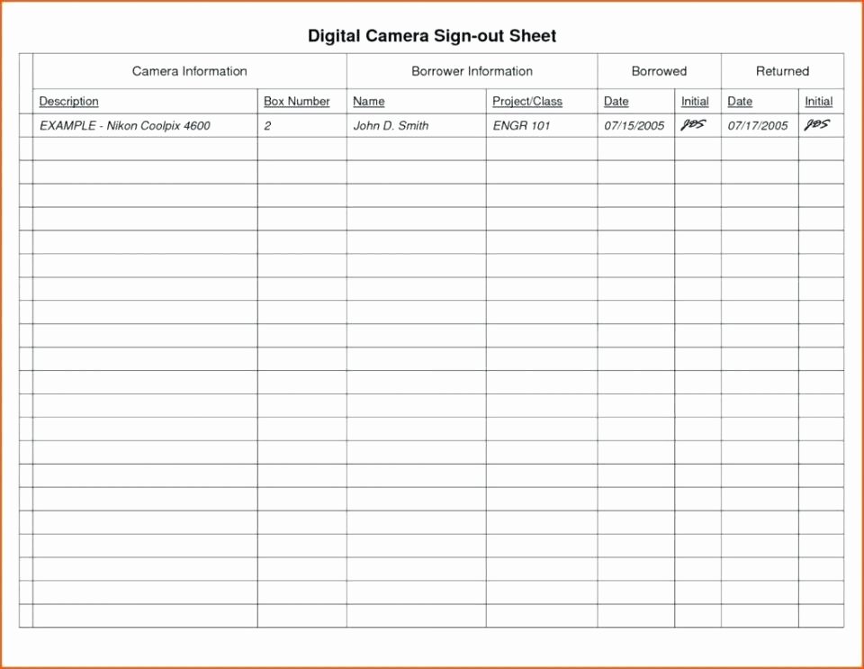 Inventory Sign Out Sheet Template Fresh Sign Out Sheet Template Excel Free Restaurant Inventory