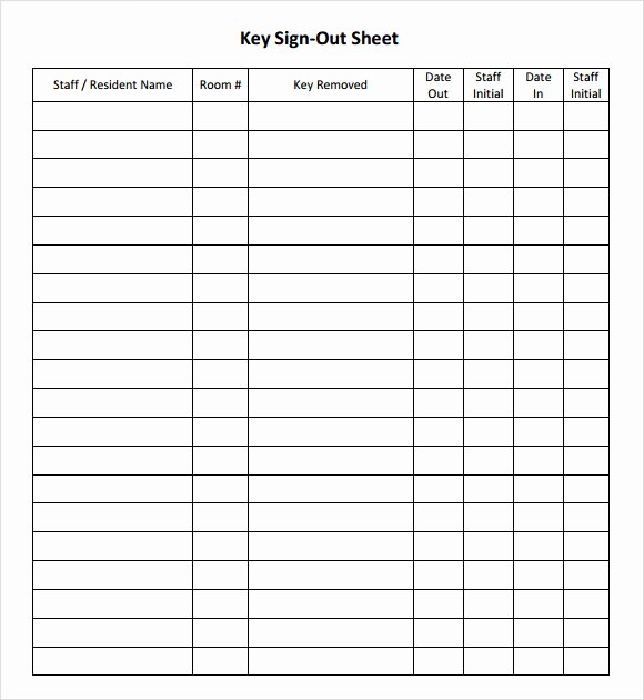 Inventory Sign Out Sheet Template Luxury 13 Sign Out Sheet Templates – Pdf Word Excel