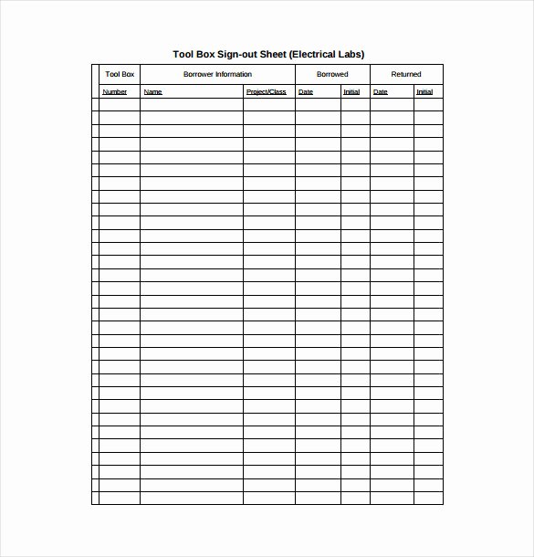 Inventory Sign Out Sheet Template Unique Sign Out Sheet Template 14 Free Word Pdf Documents