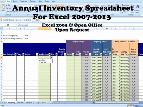 Inventory Worksheet Template Excel Inspirational End Of Year Inventory Template Calculate Beginning and
