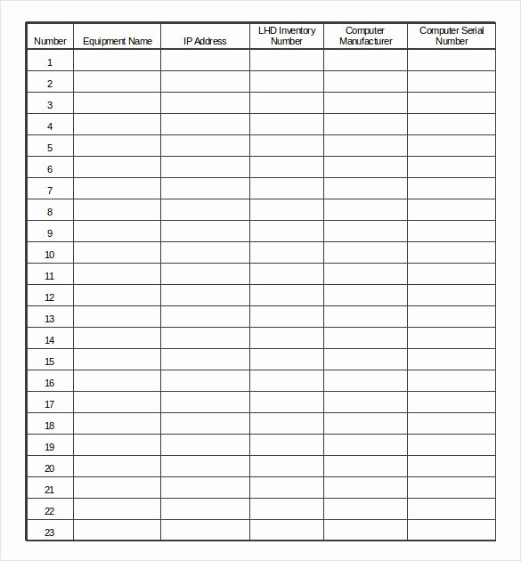 Inventory Worksheet Template Excel Inspirational Puter Inventory Templates