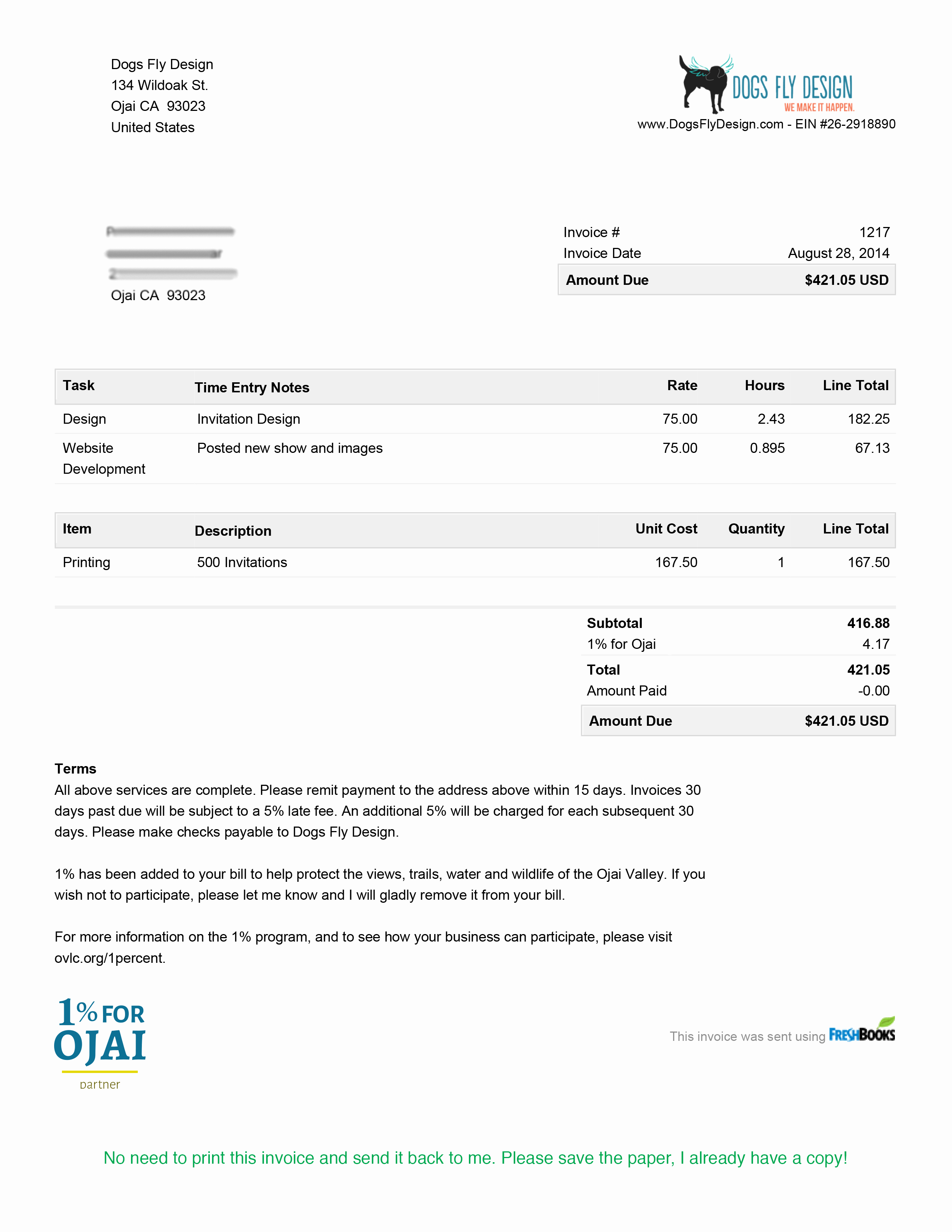 Invoice and Receipt Template Beautiful Wild About Ojai Enrollment Documents and Resources Ovlc