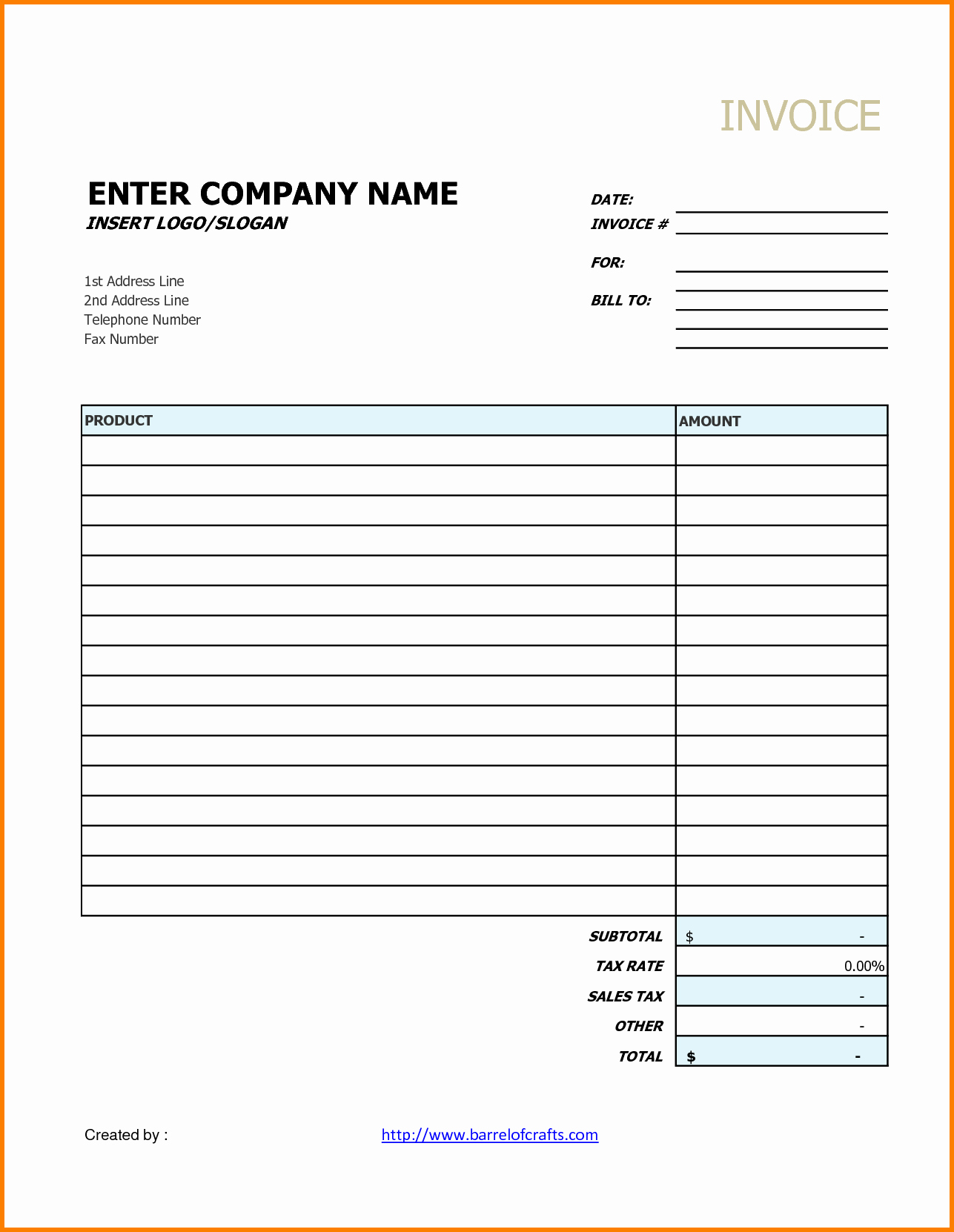 Invoice and Receipt Template Lovely Generic Invoice