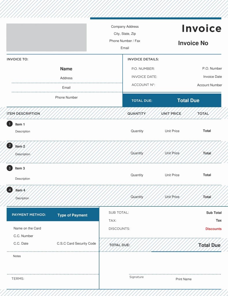 Invoice Spreadsheet Template Free Awesome 25 Free Invoice Template Professional and Simple Documents