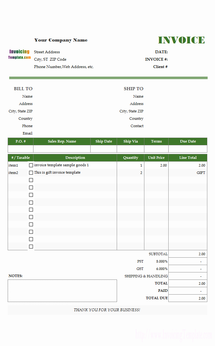 Invoice Spreadsheet Template Free Best Of Free Invoice Templates for Excel