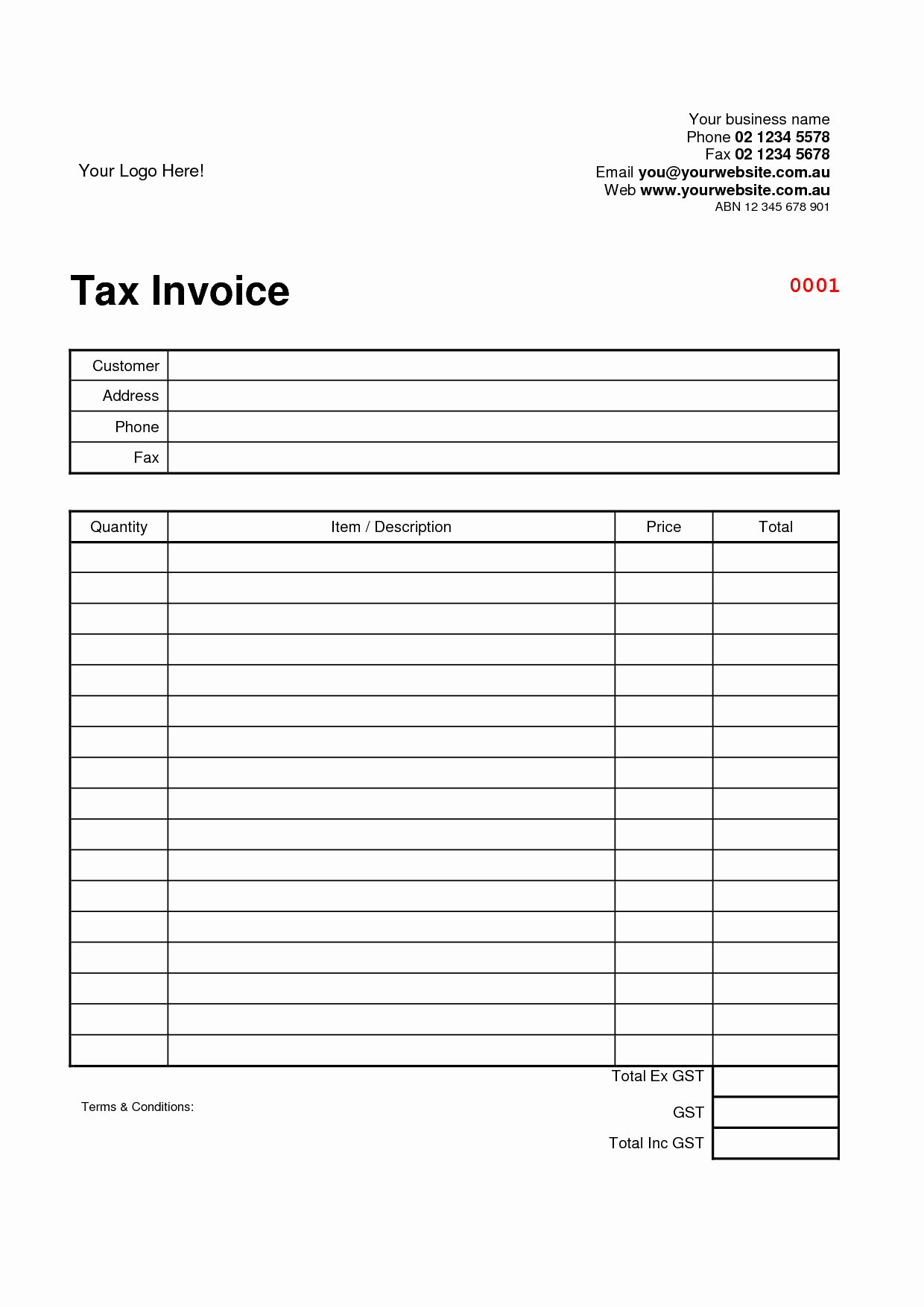 Invoice Spreadsheet Template Free Lovely Australian Tax Invoice Template Excel