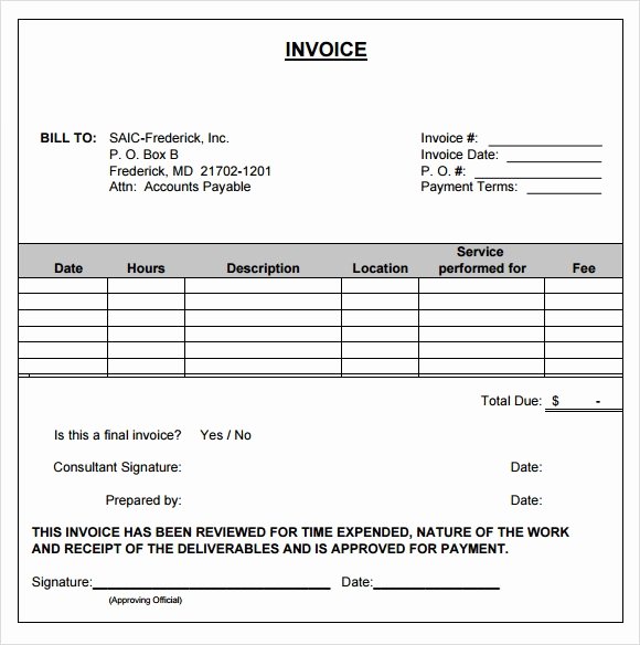Invoice Template for Consulting Services Awesome 8 Consulting Invoice Samples