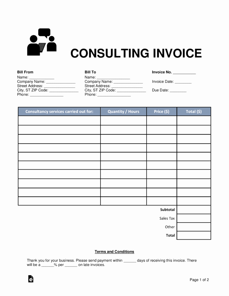 Invoice Template for Consulting Services Beautiful Free Consulting Invoice Template Word Pdf